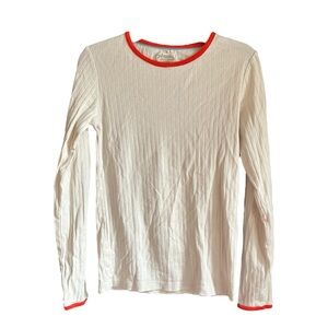 Johnnie B size 13-14 trimmed ribbed cream top